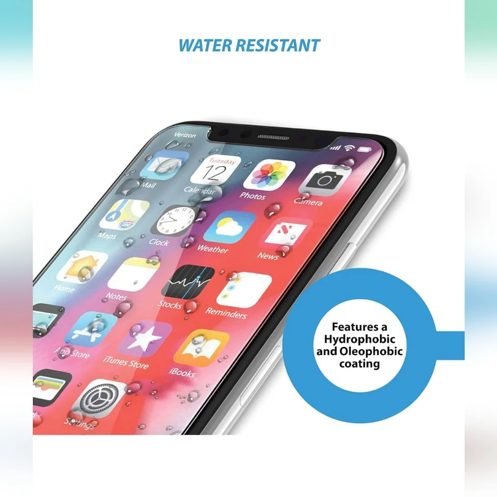 Screen Protector for iPhone X, XS, 11 Pro, Beam Electronics Tempered Glass 4pack
